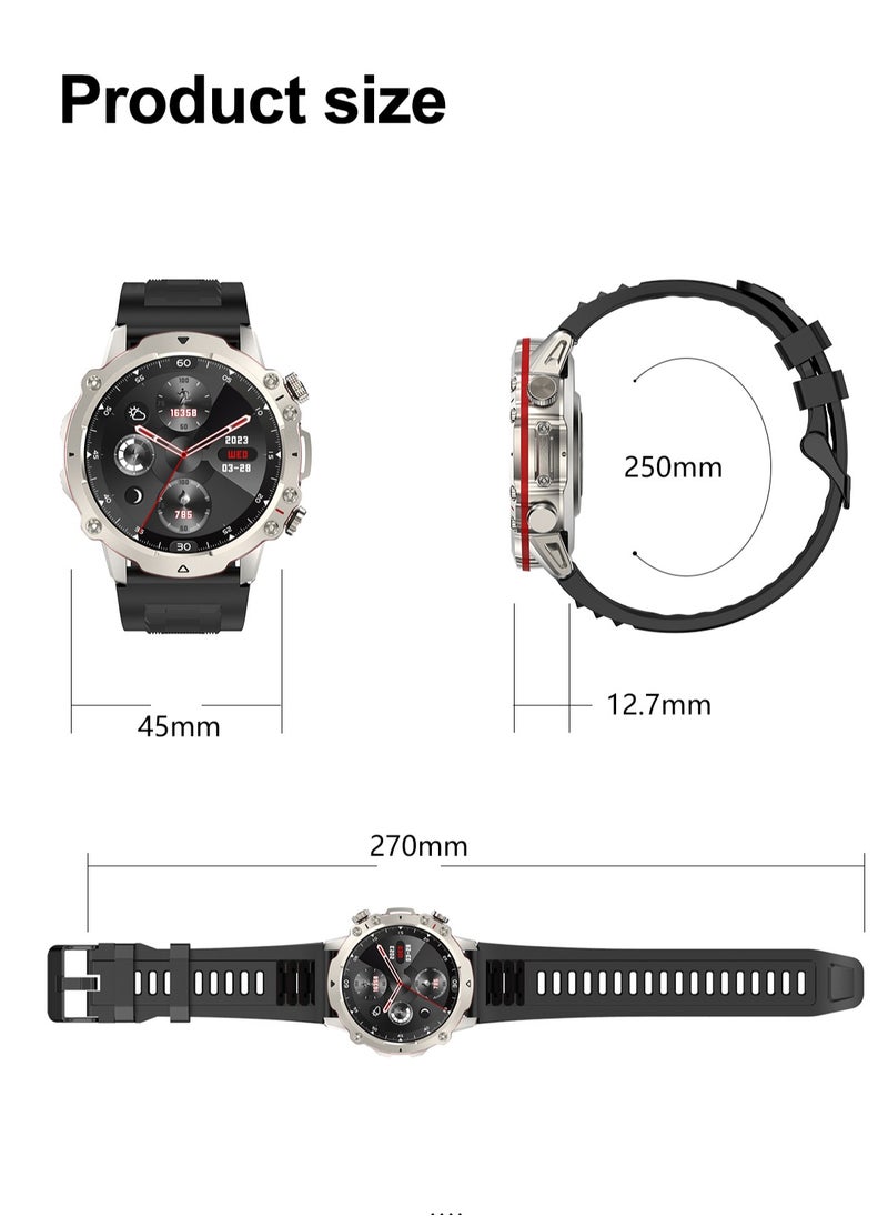 Watch 4 Sports AMOLED Sports Smartwatch 1.43''  Black Edition | Bluetooth Calling, 100+ Sports Modes, IP68 Waterproof, Heart Rate, Blood Pressure & Sleep Monitoring