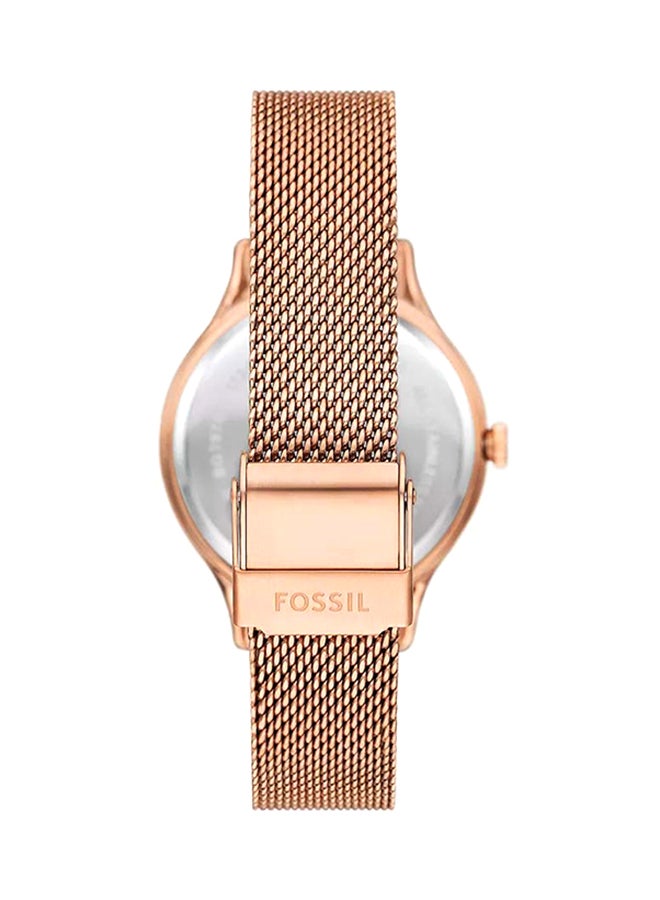 Women's Laney Three-Hand Rose Gold-Tone Stainless Steel Mesh Watch BQ3978 - 34mm