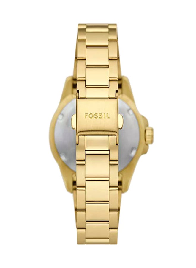 Women's Fossil Blue Dive Three-Hand Gold-Tone Stainless Steel Watch ES5350 - 36mm