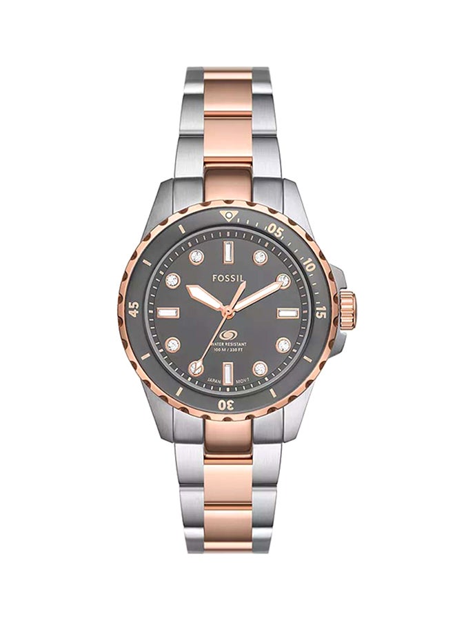 Women's Fossil Blue Dive Three-Hand Two-Tone Stainless Steel Watch ES5348 - 36mm