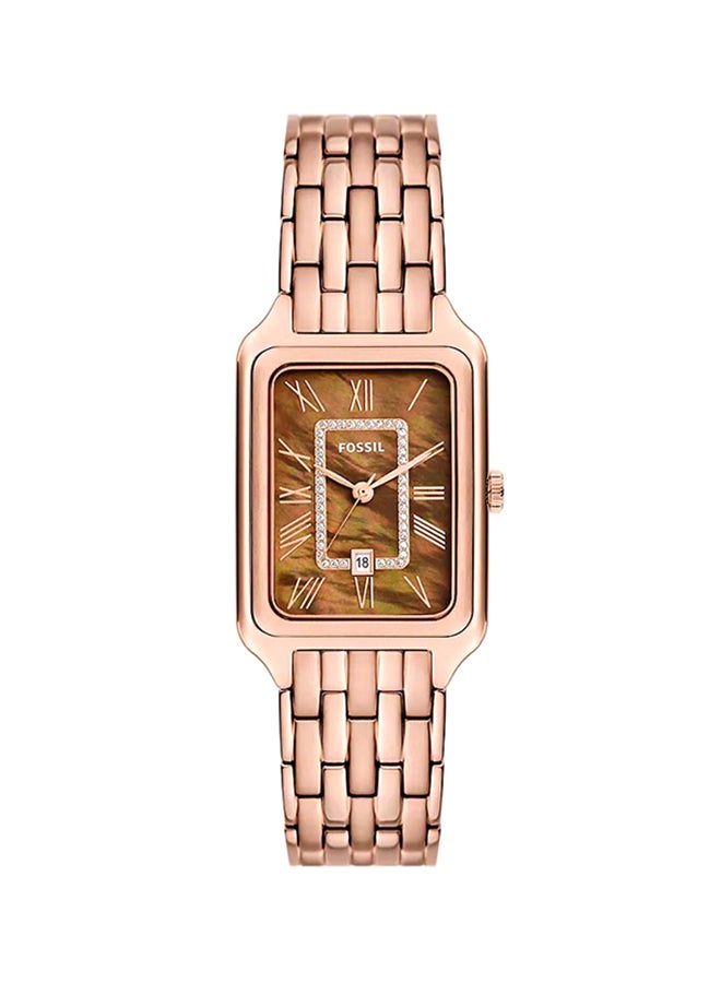 Women's Raquel Three-Hand Date Rose Gold-Tone Stainless Steel Watch ES5323 - 26mm