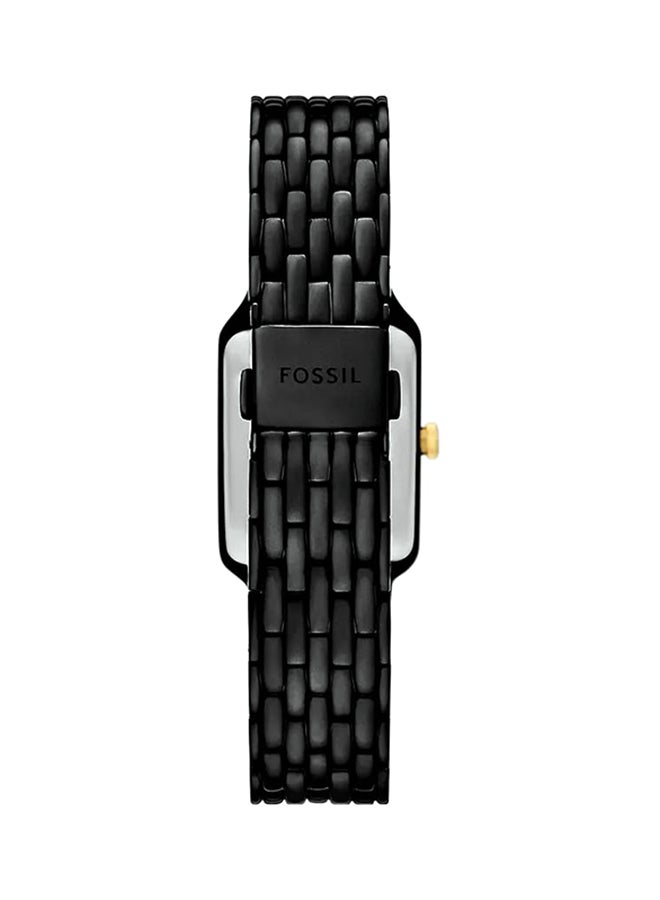 Women's Raquel Three-Hand Date Black Stainless Steel Watch ES5385 - 23mm