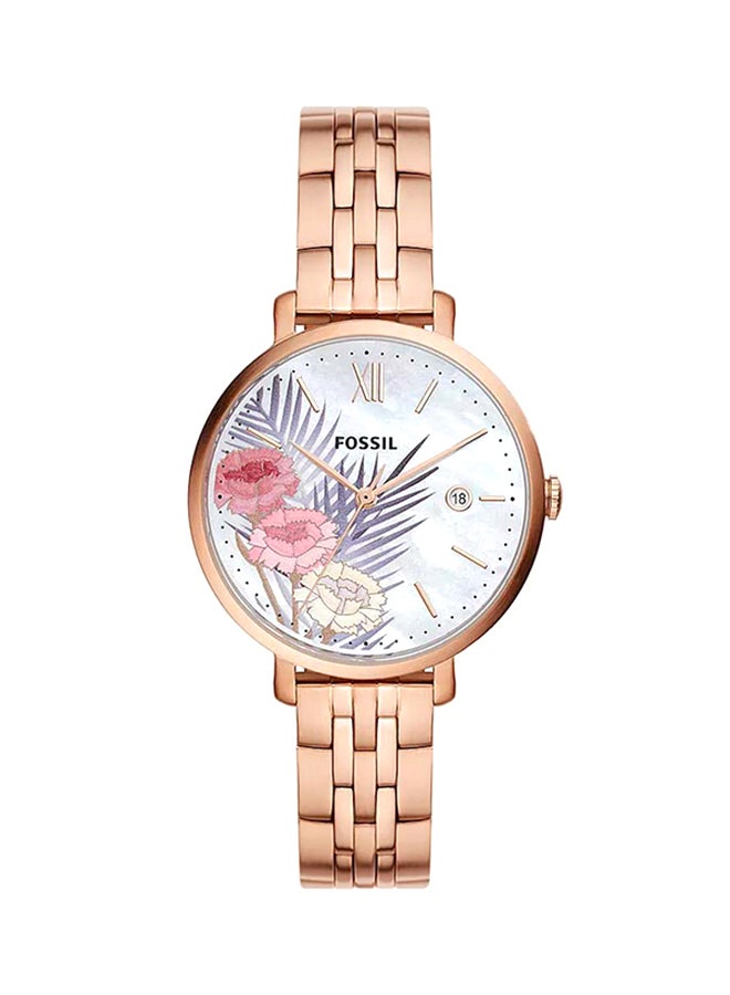 Women's Jacqueline Three-Hand Date Rose Gold-Tone Stainless Steel Watch ES5275 - 36mm