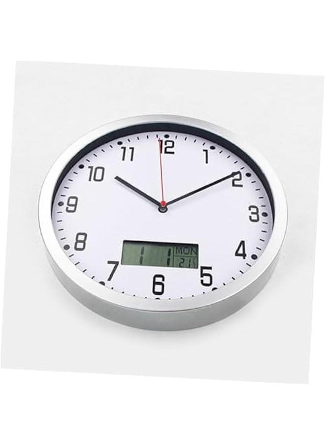 1pc 10 Clock with Humidity and Temperature Wall Clock Vintage Clock Clocks Clock with Hygrometer Outdoor Clock Humidity Meter for Home Hygrometer Hanging Clock Battery Clock Silver