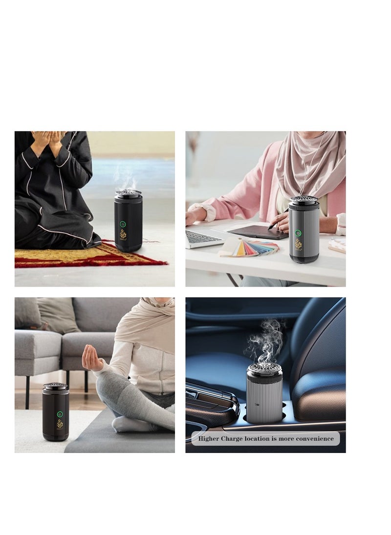 Electric Incense Burner, Oud Bukhoor Portable Aroma Diffuser USB C Rechargeable Bukhoor burner for Car and Home