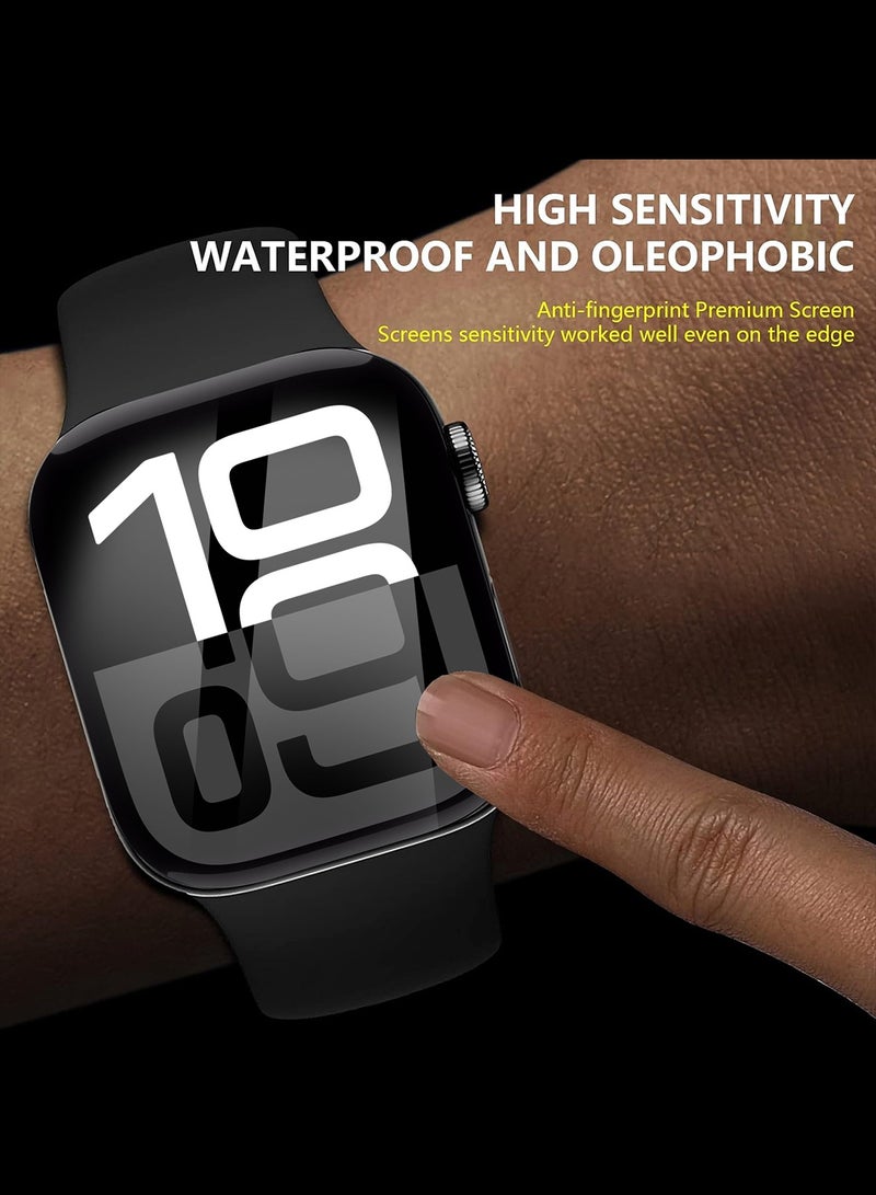 3-Pack Tempered Glass Screen Protector for Apple Watch 42mm Series 10 – 9H Anti-Scratch Ultra-Thin Protective Film Cover Clear