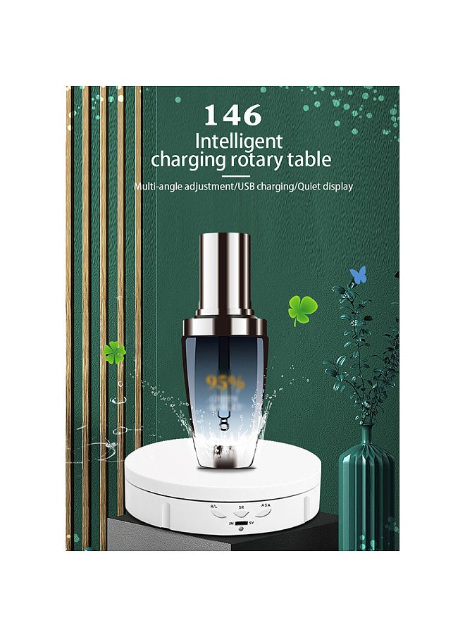 360° Electric Rotating Turntable USB Charging Rotating Display Stand 3 Speed Adjustable for Photography Display Jewelry Watch Collectibles