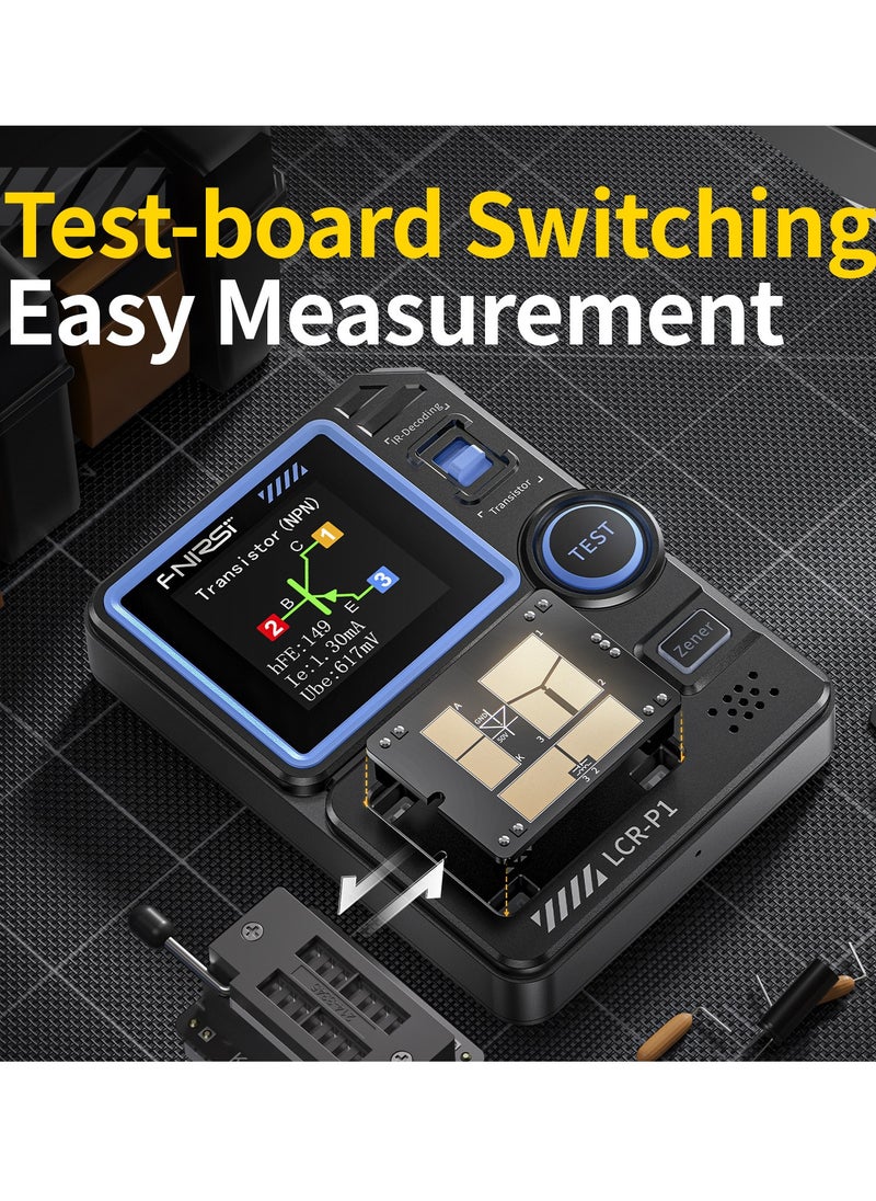 FNIRSI LCR-P1 Transistor Tester, Diode Triode Capacitor Resistance, LCR ESR Meter MOSFET NPN PNP SMD Multifunction Tester