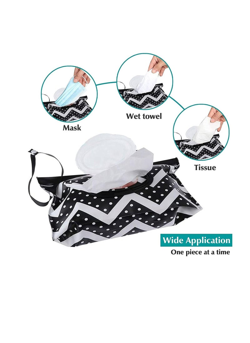 Baby Wipe Dispenser,Portable Refillable Wipe Holder,Baby Wipes Container,Wipes Dispenser, Reusable Travel Wet Wipe Pouch