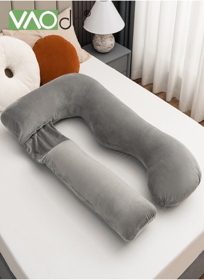 Pregnancy Pillows for Sleeping U Shaped Full Body Maternity Pillow with Removable Cover Support for Back Legs Belly Hips for Pregnant Women Pregnancy Pillow for Women Grey