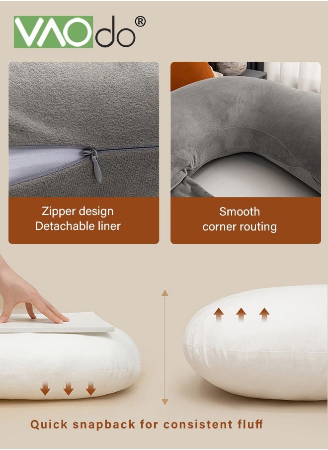 Pregnancy Pillows for Sleeping U Shaped Full Body Maternity Pillow with Removable Cover Support for Back Legs Belly Hips for Pregnant Women Pregnancy Pillow for Women Grey