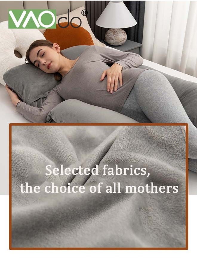 Pregnancy Pillows for Sleeping U Shaped Full Body Maternity Pillow with Removable Cover Support for Back Legs Belly Hips for Pregnant Women Pregnancy Pillow for Women Grey