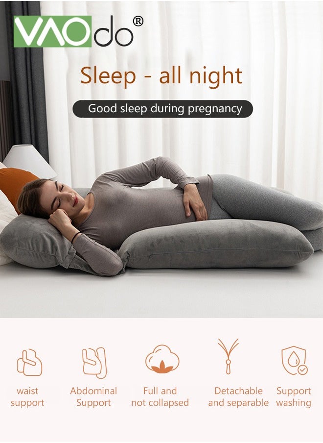 Pregnancy Pillows for Sleeping U Shaped Full Body Maternity Pillow with Removable Cover Support for Back Legs Belly Hips for Pregnant Women Pregnancy Pillow for Women Grey