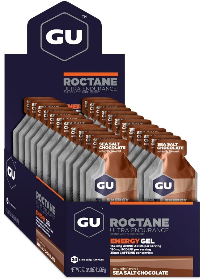 Gu Energy Roctane Ultra Endurance Energy Gel, 24-Count Sea Salt Chocolate