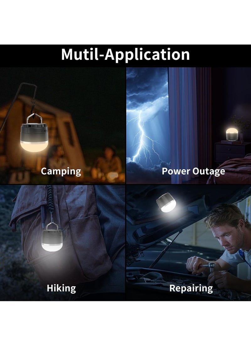 RGB LED Camping Lights Rechargeable - Tent Light with 13 Lighting Modes & Power Bank, IP65 Ultra Waterproof Dustproof Tent Lantern, Portable Tent Lights for Camping Hiking Fishing Emergency Outage