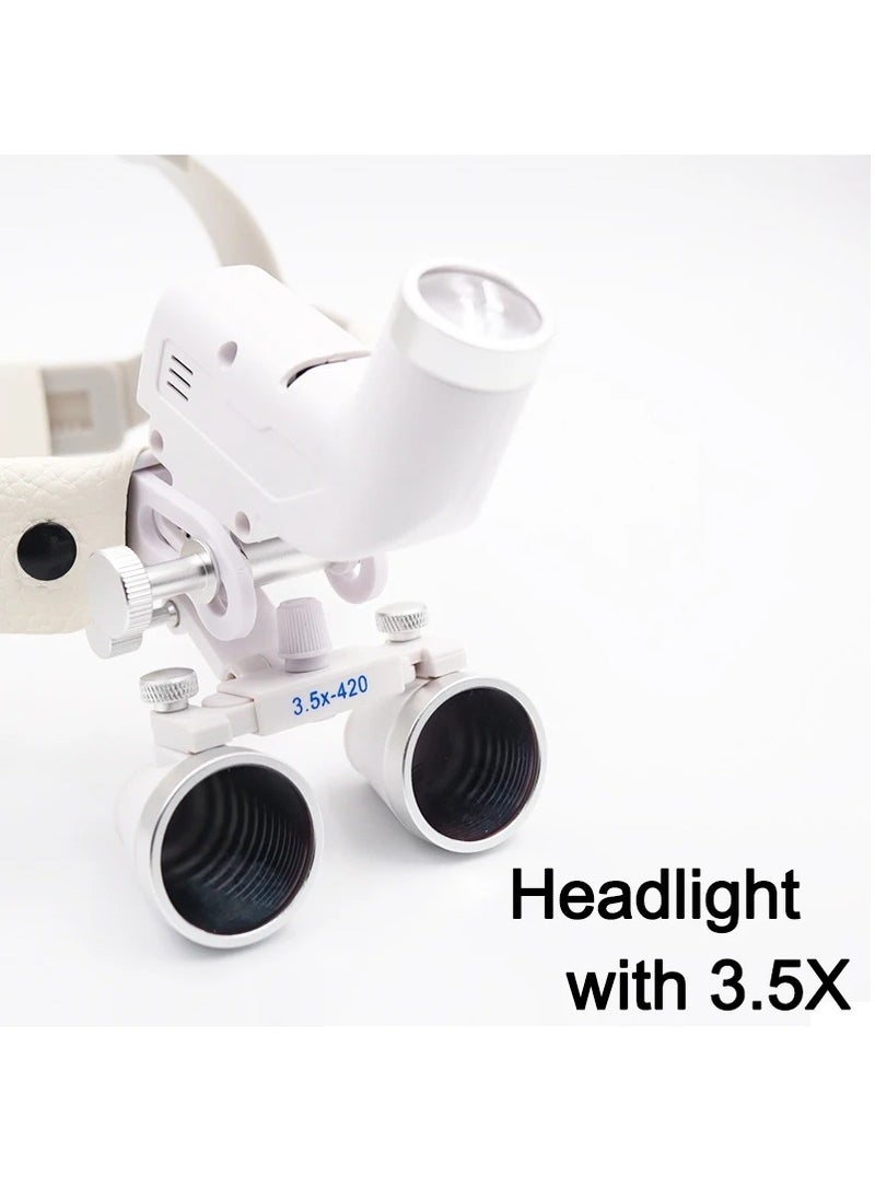 Dental Headlight 5W LED Lamp, High Quality Magnification 5W Focusing Headlight, With Medical ENT Loupe Binocular Magnifier 2.5X 3.5X Optical Surgical Type