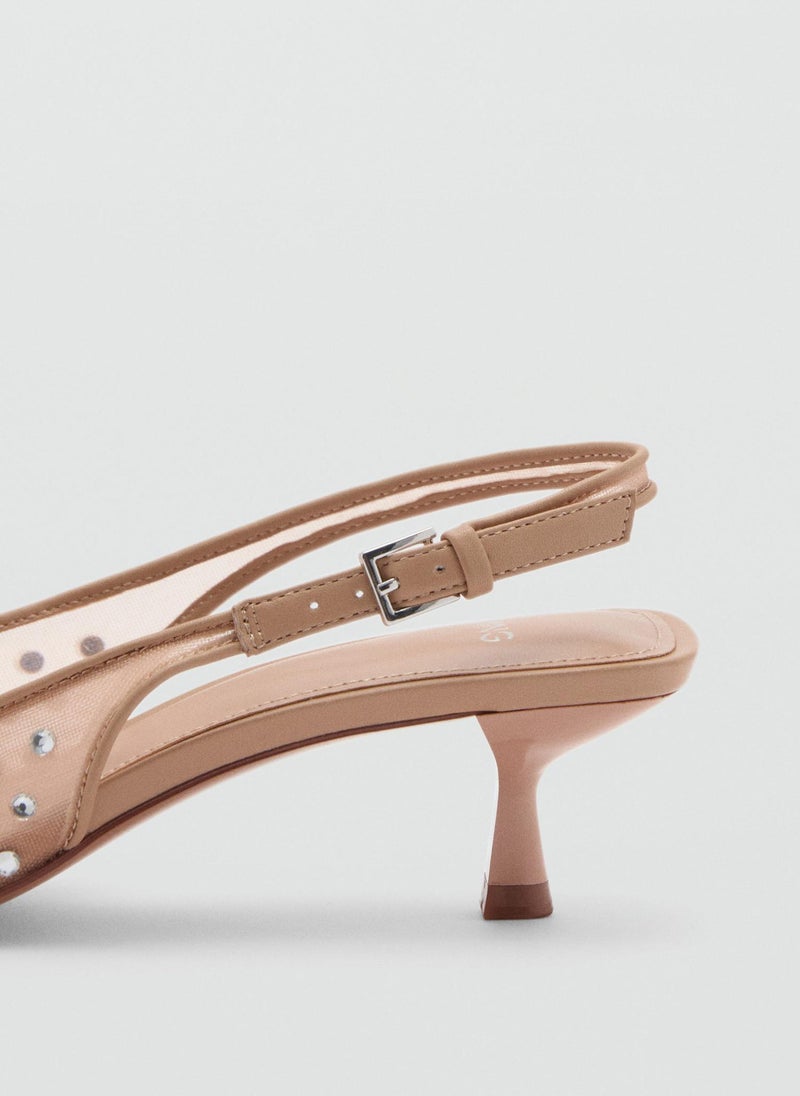 Casual Crystal Heel Shoe