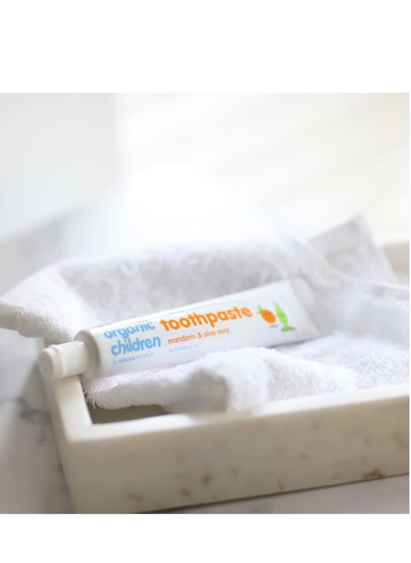 Organic Children Mandarin and Aloe Vera Toothpaste 50ml 100 Natural Toothpaste for Babies and Kids Safe if Swallowed Fluoride Free and SLS Free Non Mint Toothpaste for Kids