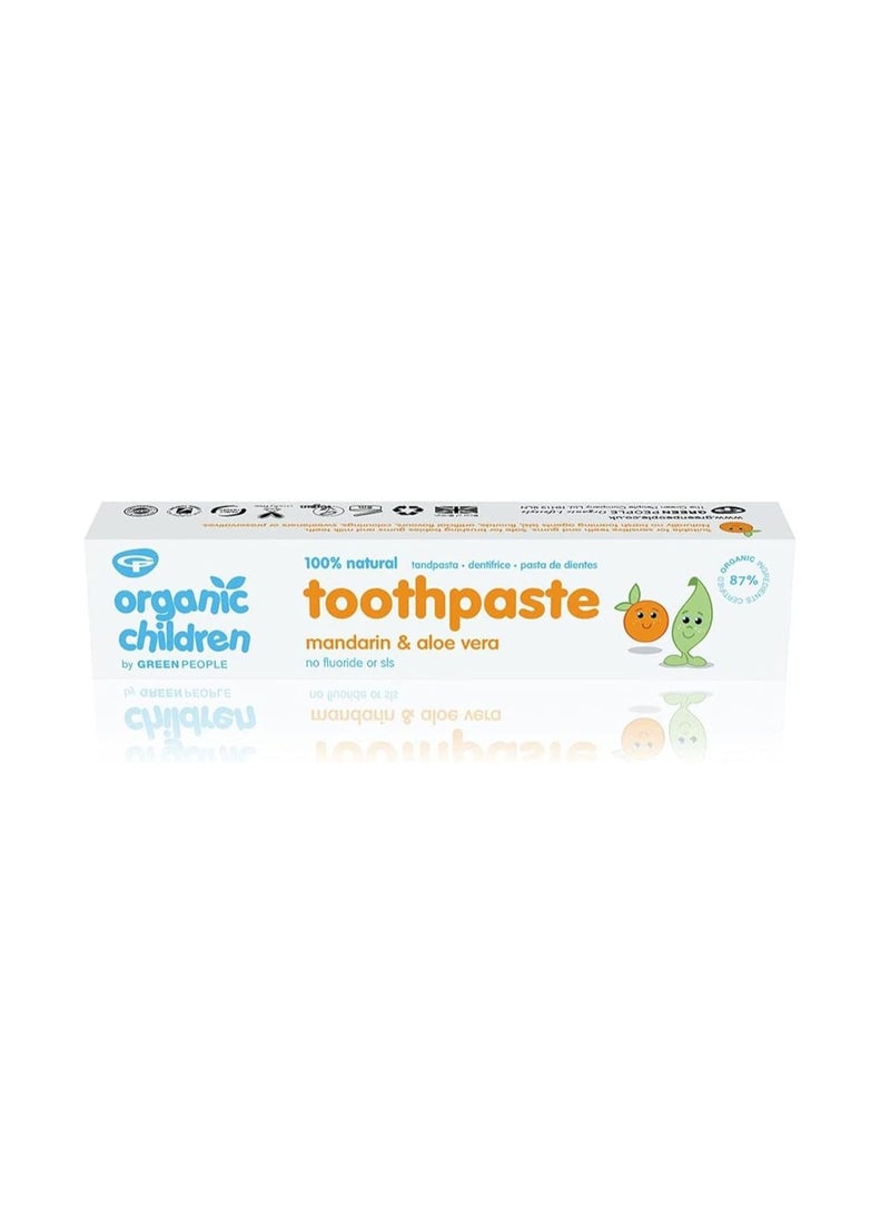 Organic Children Mandarin and Aloe Vera Toothpaste 50ml 100 Natural Toothpaste for Babies and Kids Safe if Swallowed Fluoride Free and SLS Free Non Mint Toothpaste for Kids