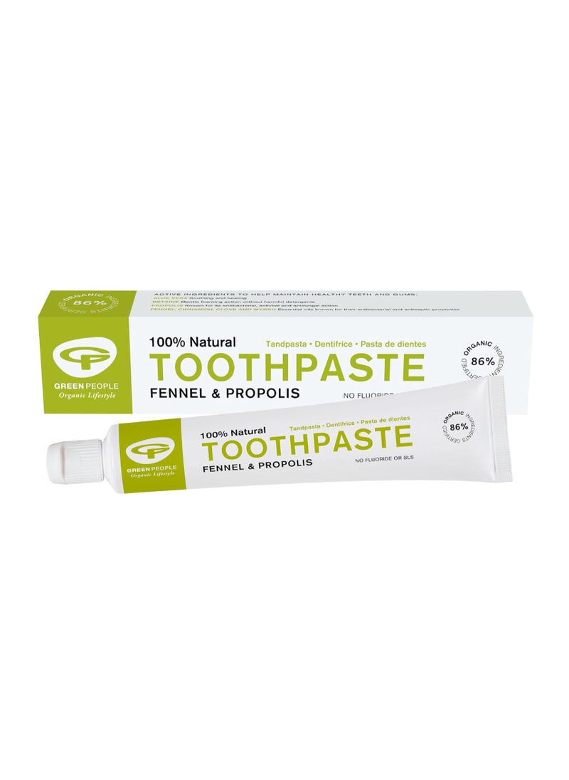 Fennel and Propolis Toothpaste 50ml 100 Natural Non Mint Toothpaste for Adults Certified Organic Dental Care Fluoride Free and SLS Free Toothpaste for Sensitive Gums Cruelty Free