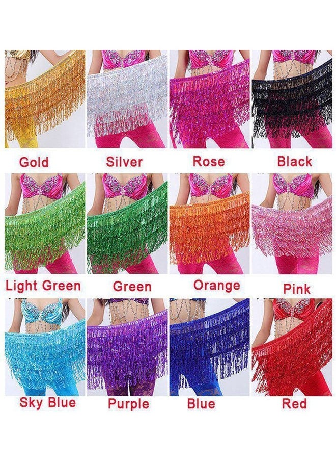 Belly Dance Dancer Costume Sequins Tassels Fringes Hip Scarf Belt Waist Skirt 20 x 10 x 20cm