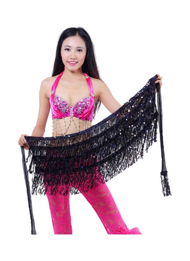 Belly Dance Dancer Costume Sequins Tassels Fringes Hip Scarf Belt Waist Skirt 20 x 10 x 20cm