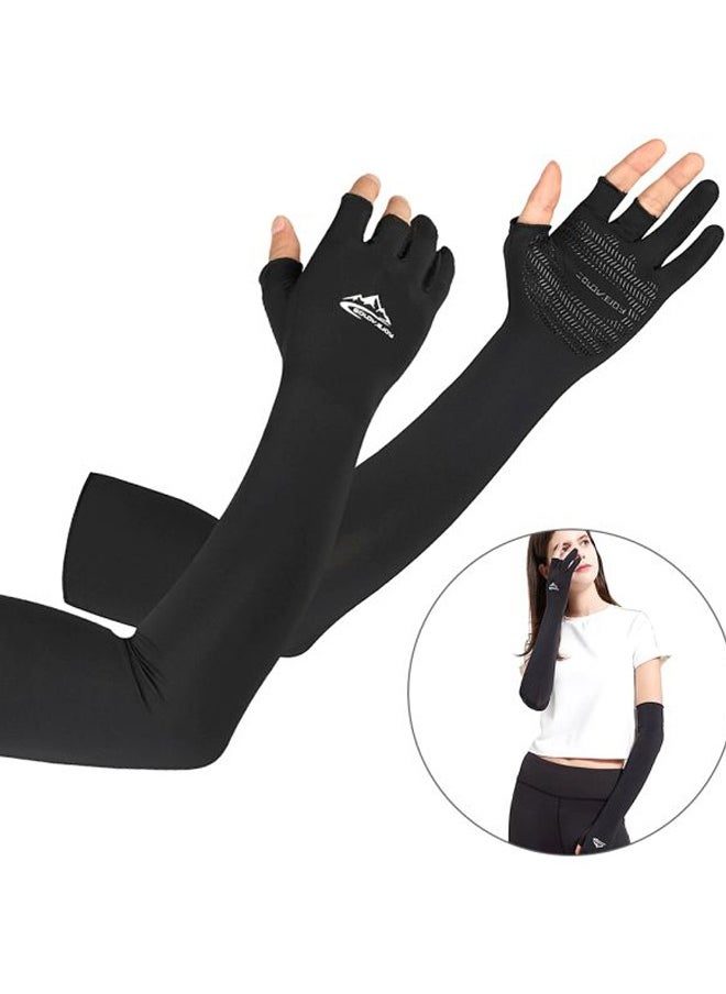 UV Protected Cooling Arm Sleeves With Ergonomic Finger M