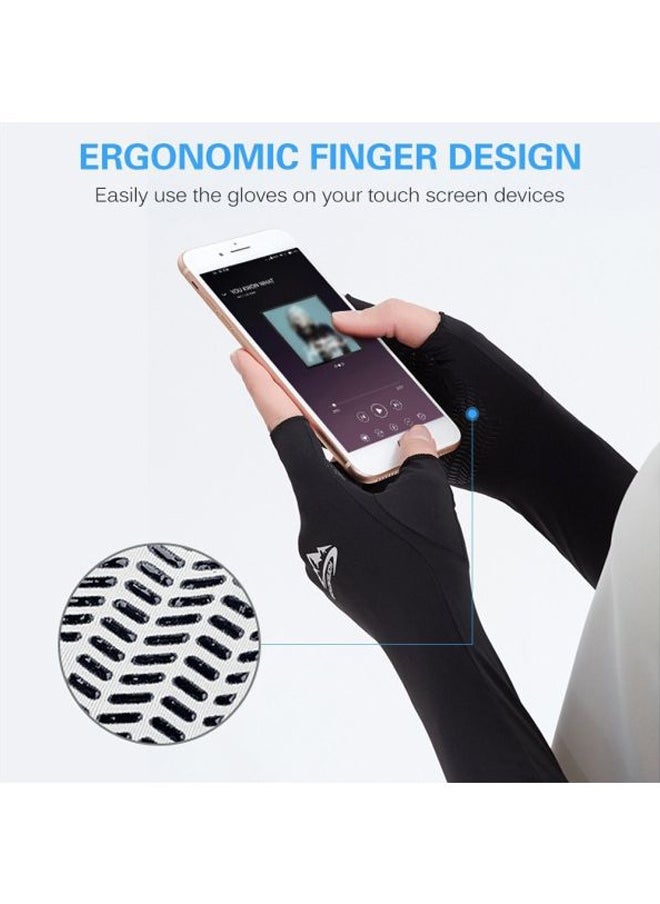 UV Protected Cooling Arm Sleeves With Ergonomic Finger M