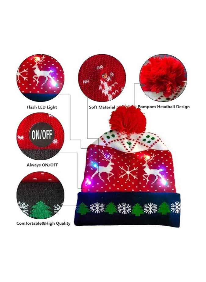 Christmas Light-Up Beanie Hat–Soft And Warm Winter Cap For Holiday Parties,Christmas Events And Gift Giving–Unisex Design For Adults And Kids–Perfect For Winter Celebrations