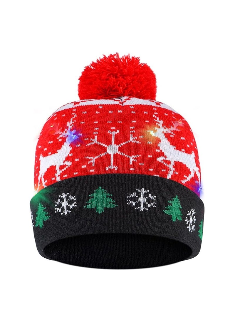 Christmas Light-Up Beanie Hat–Soft And Warm Winter Cap For Holiday Parties,Christmas Events And Gift Giving–Unisex Design For Adults And Kids–Perfect For Winter Celebrations