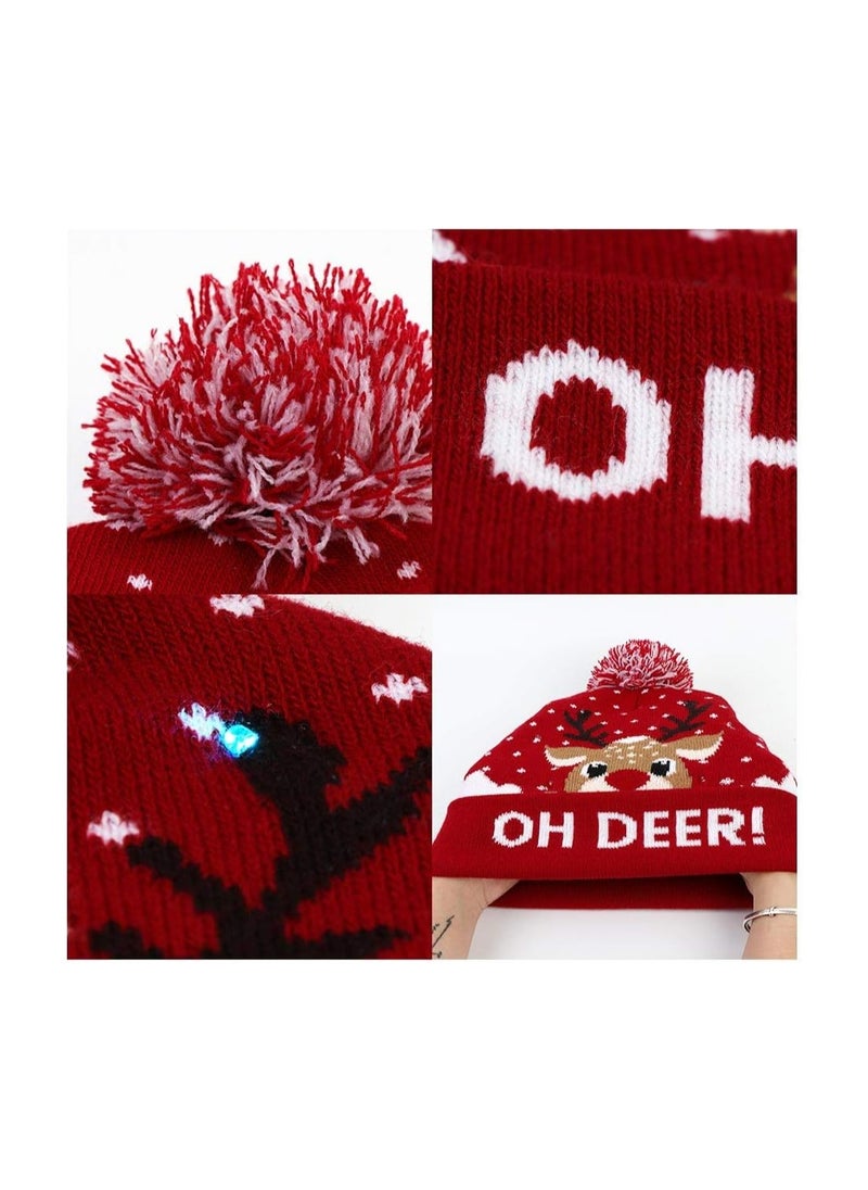 Christmas Light-Up Beanie Hat–Soft And Warm Winter Cap For Holiday Parties,Christmas Events And Gift Giving–Unisex Design For Adults And Kids–Perfect For Winter Celebrations