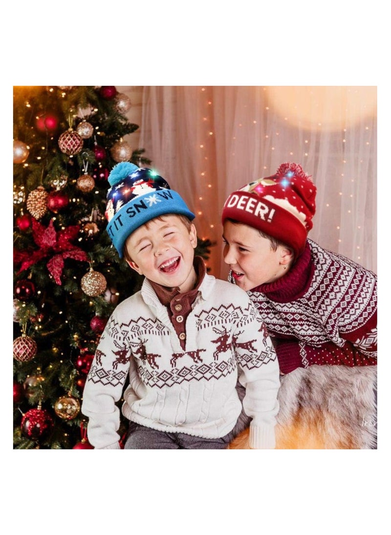 Christmas Light-Up Beanie Hat–Soft And Warm Winter Cap For Holiday Parties,Christmas Events And Gift Giving–Unisex Design For Adults And Kids–Perfect For Winter Celebrations