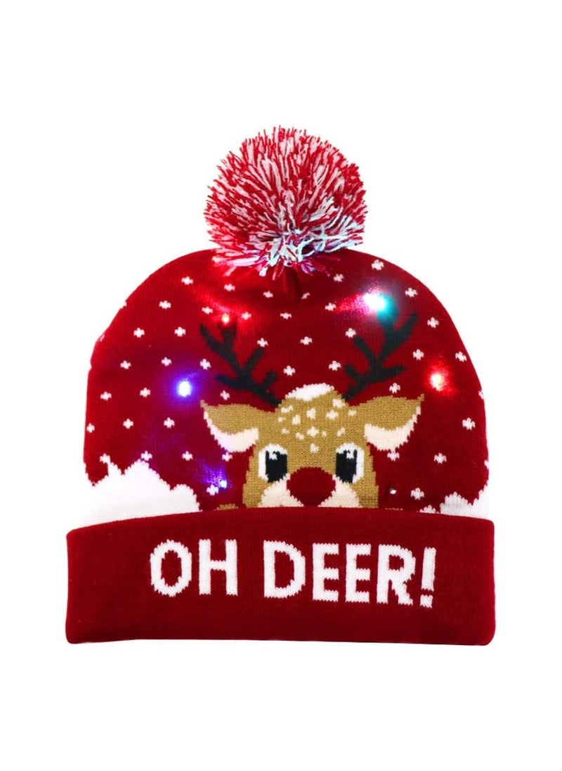 Christmas Light-Up Beanie Hat–Soft And Warm Winter Cap For Holiday Parties,Christmas Events And Gift Giving–Unisex Design For Adults And Kids–Perfect For Winter Celebrations