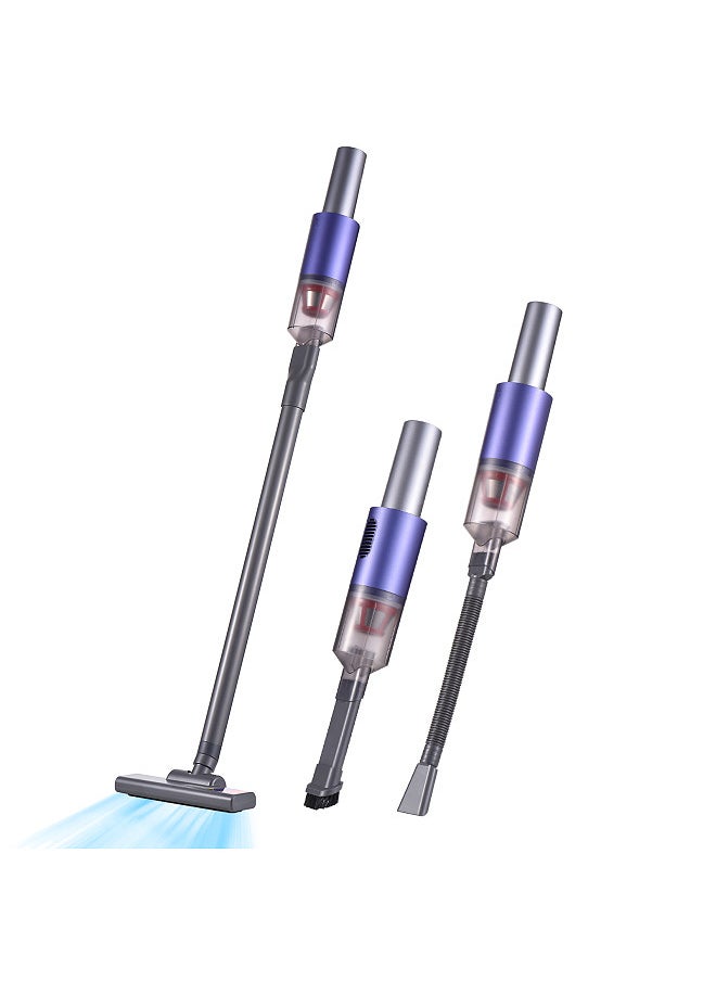 Cordless Vacuum Cleaner 13000PA Stick Handheld Vacuum 3 Different Brush Heads HEPA Filtration Detachable Dust Cup Support Type-C Port Fast Charging