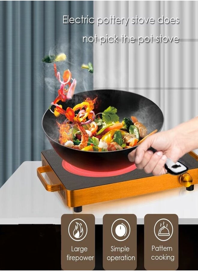 Infrared Cooker, Electric Ceramic Cooker with Adjustable Power Levels, LED Sensor Touch, Timer, Overheat Protection, Portable Electric Hob, Electric Burner Stove