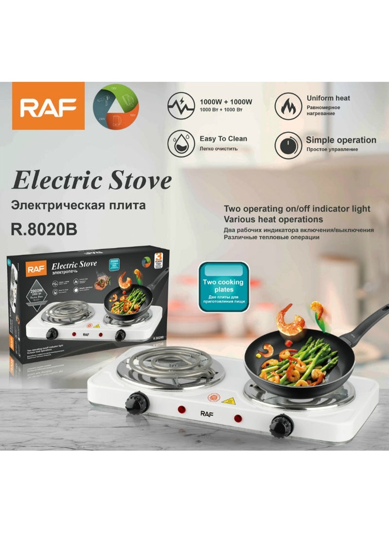 Electric Stove 1000+1000 Watts cooking hot plate with temperature control overheat protection electric cooker 2000 watts