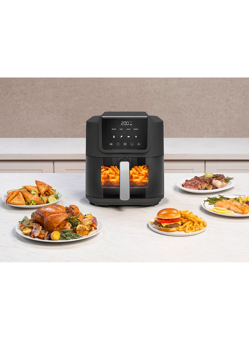 Air Fryer Slim L, 5L Large Basket, Space-Saving Slim Design, Air Fry, Bake, Reheat, with 5 Presets, Clear Window & Internal Light, AFS100, Black, 1500 Watts, 2 Years limited Warranty 5 L 1500 W Slim Black