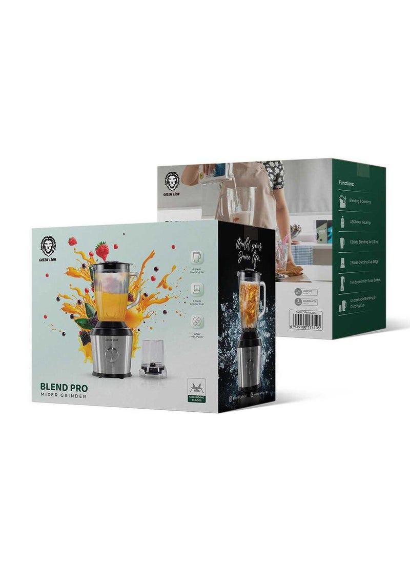 Green Lion Blend Pro Mixer Grinder 500W 1500mL - Silver