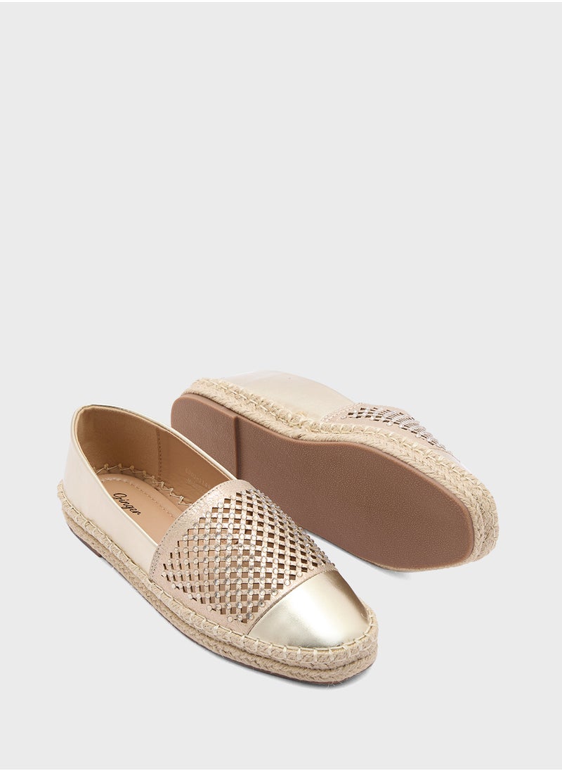 Cut Work Diamante Espadrille