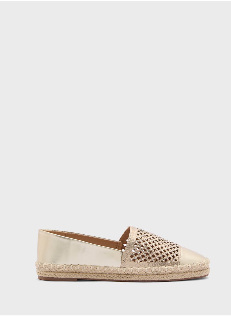 Cut Work Diamante Espadrille