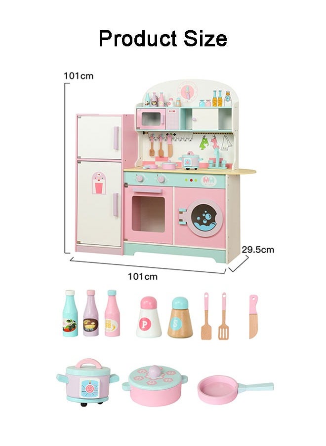 Kids Home Kitchen Toys Refrigerator Kit Big Toy Kitchen Set Early Educational Cooking Pretend Play