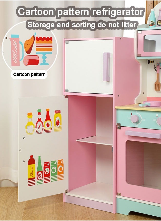 Kids Home Kitchen Toys Refrigerator Kit Big Toy Kitchen Set Early Educational Cooking Pretend Play