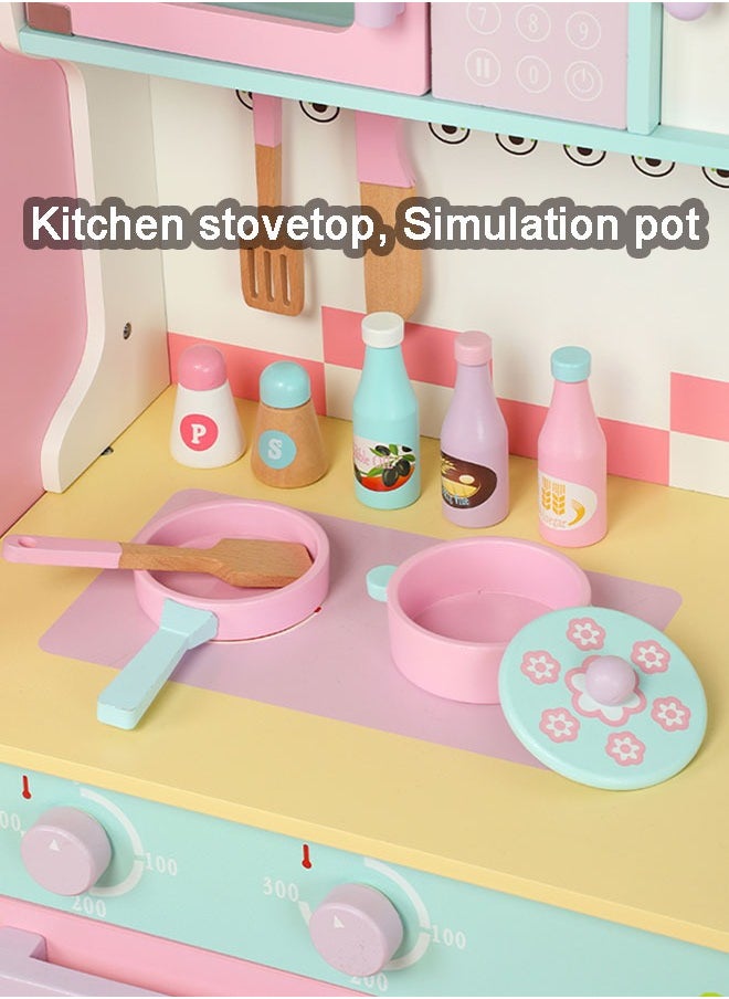 Wooden Educational Toy Simulation Pretend Play Cooking Set Kids Furniture Decoration Kitchen Refrigerator Toys