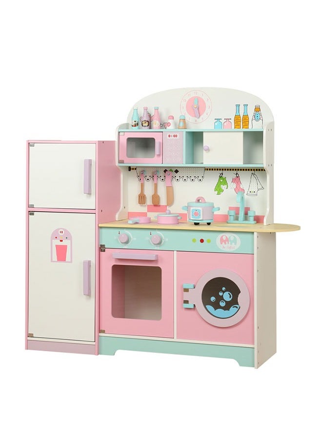 Wooden Simulation Kitchen Toys Wooden Fridge Pretend Game Toy
