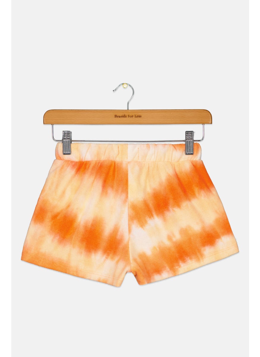 Kids Girl Ombre Pull On Shorts, Orange