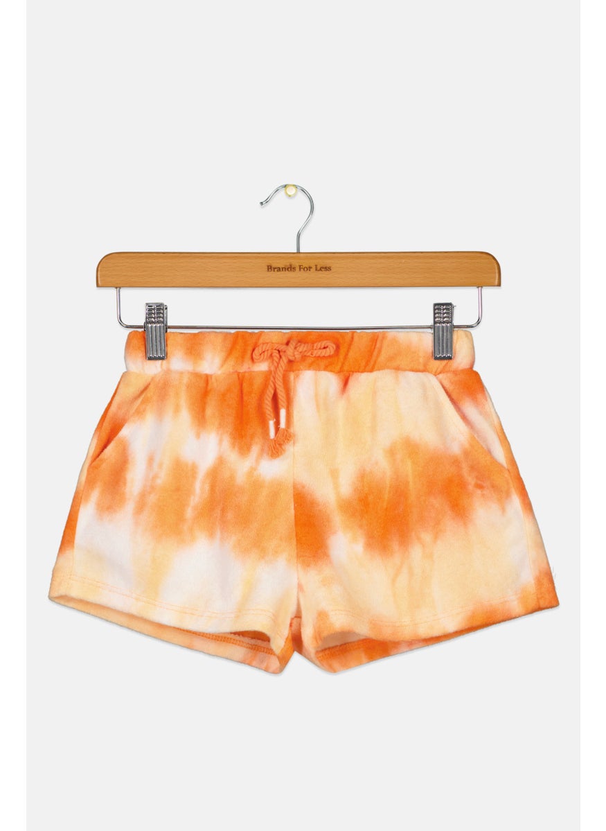 Kids Girl Ombre Pull On Shorts, Orange