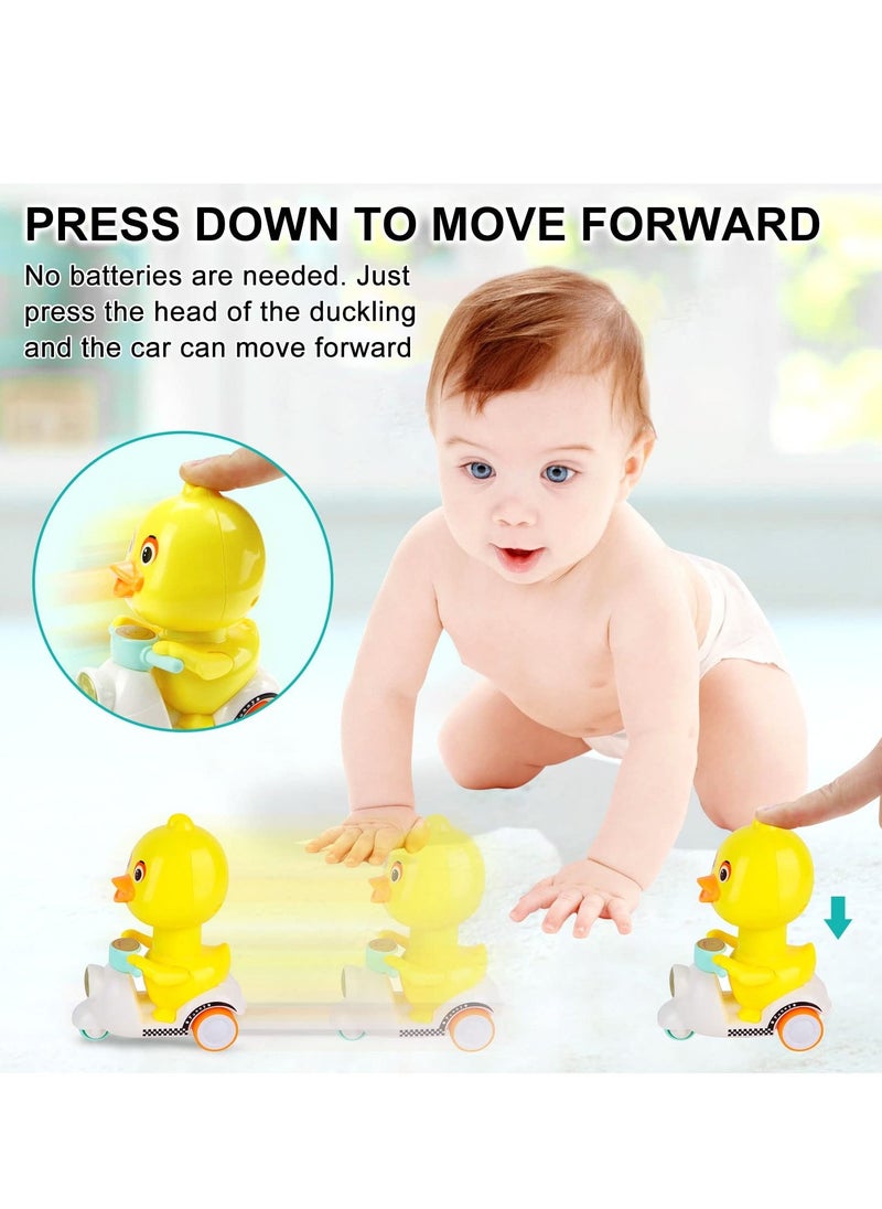 2 Pcs Animal Cartoon Cars for Toddlers 1 2 3, Baby Duck Toy Cars for 1 2 Year Old Toddler, Toddler Boy Toys for 1 Year Old Boy and Girl, Birthday Gifts for Baby Toys 12-18 Months