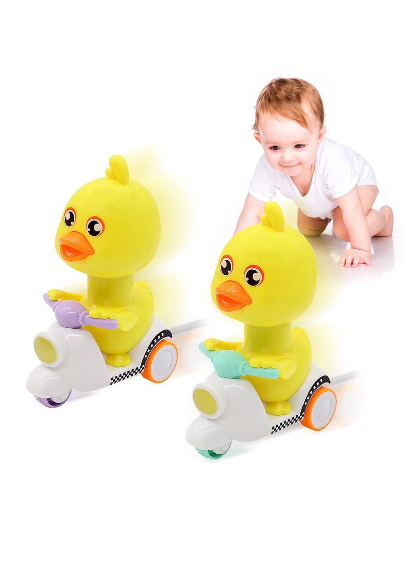 2 Pcs Animal Cartoon Cars for Toddlers 1 2 3, Baby Duck Toy Cars for 1 2 Year Old Toddler, Toddler Boy Toys for 1 Year Old Boy and Girl, Birthday Gifts for Baby Toys 12-18 Months