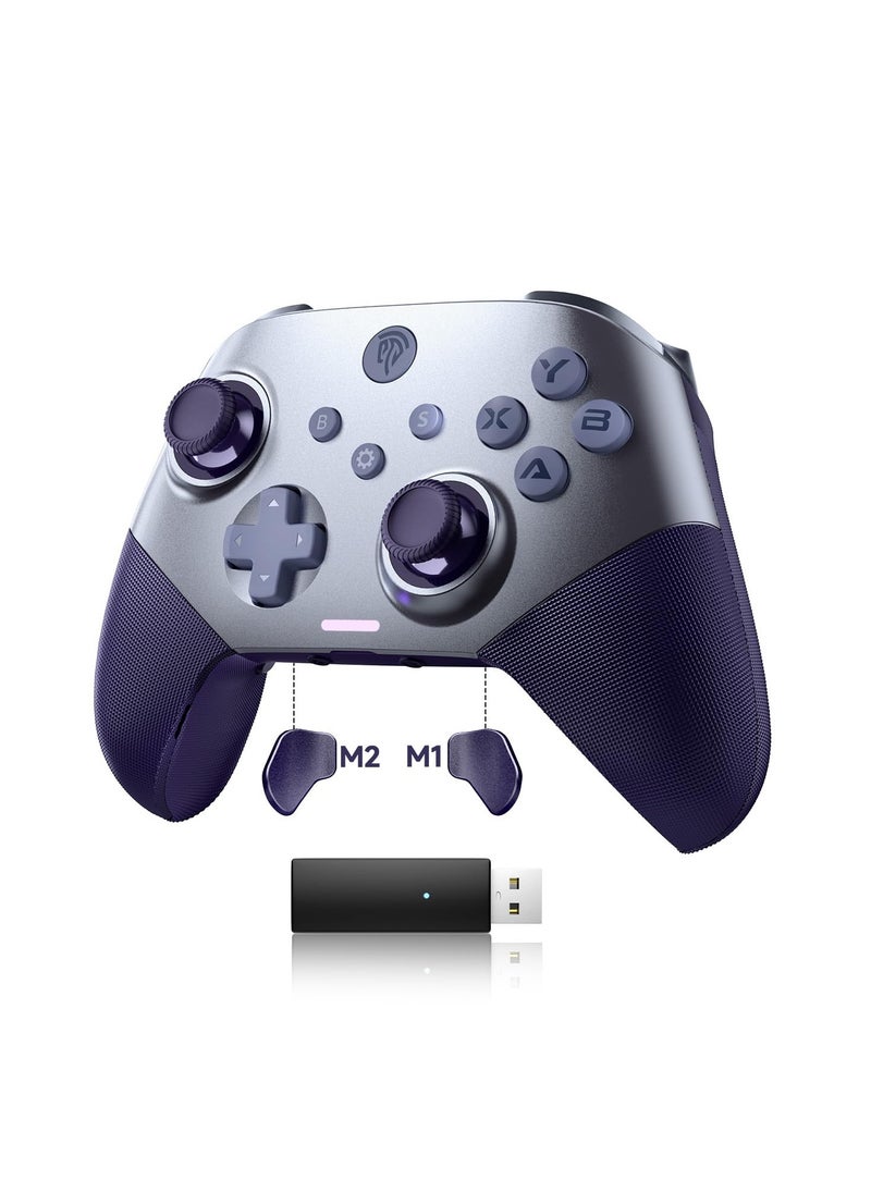 X10 PC Controller for Black Myth: Wukong - Enhanced Wireless Bluetooth Controller with a Swappable Faceplate/Hall Joysticks and Triggers for PC/Switch/Steam/Android TV/Android and iOS Mobile(Purple)