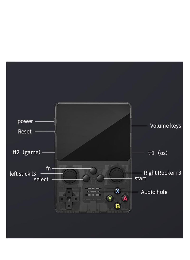 R35S Retro Handheld Game Console with 3.5 Inch IPS HD Display, Linux System, 64GB Inbuilt Games – Compact Pocket Video Game (White)